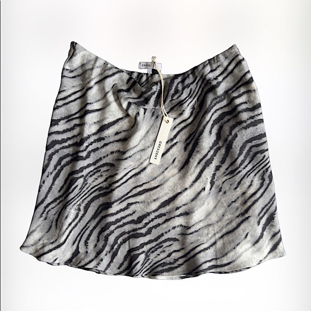 Nwt Crescent Zebra Print Mini Skirt Large